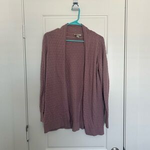 LOFT Textured Mauve Cardigan